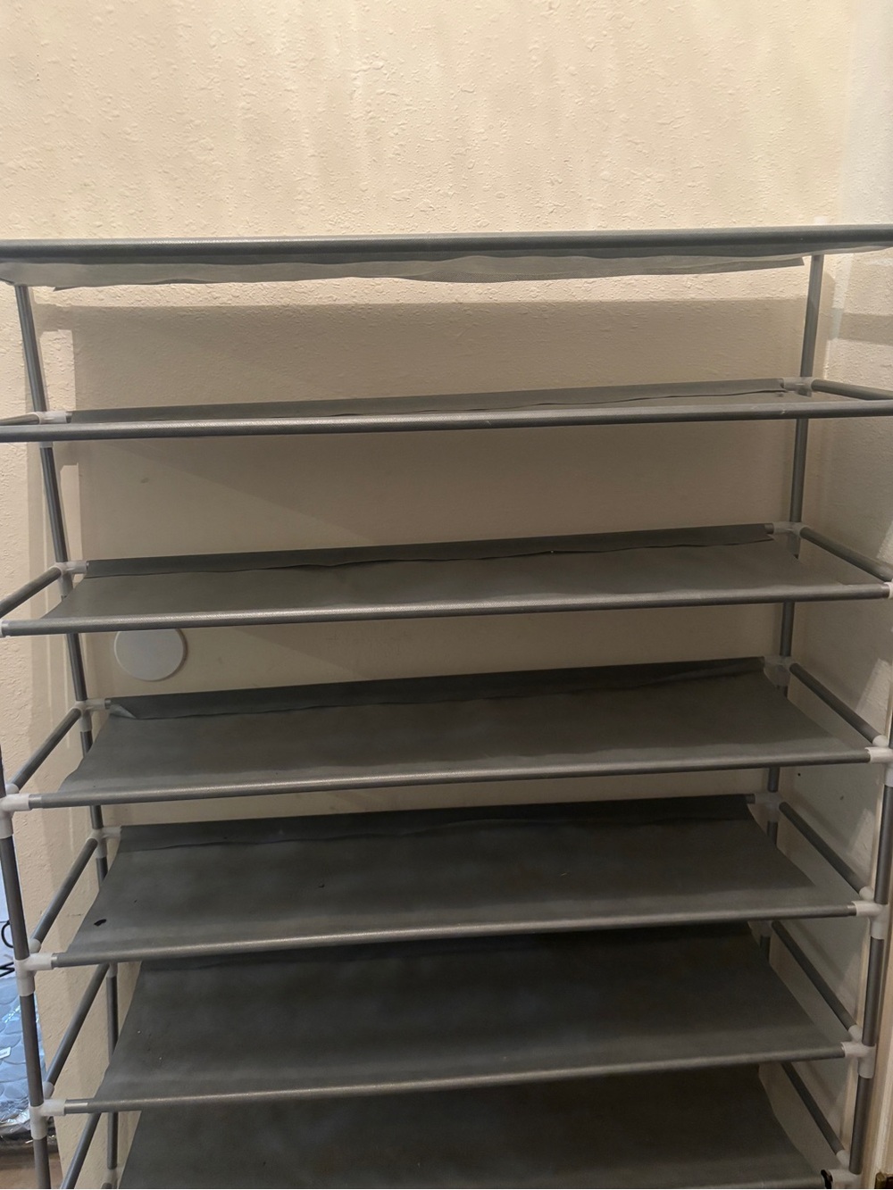 Modular Gray Fabric Shoe Rack Organizer - 7-Tier